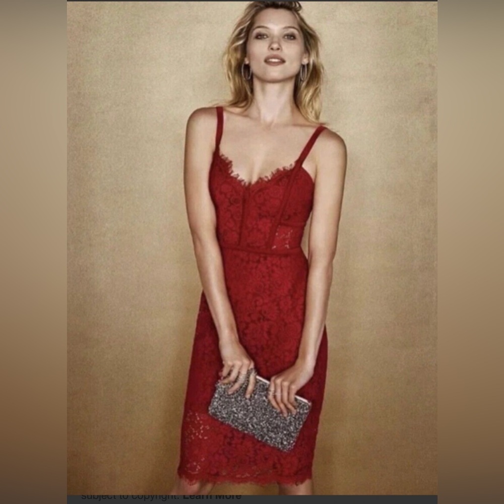 ❤️‍🔥 - Deep red lace dress- size 2